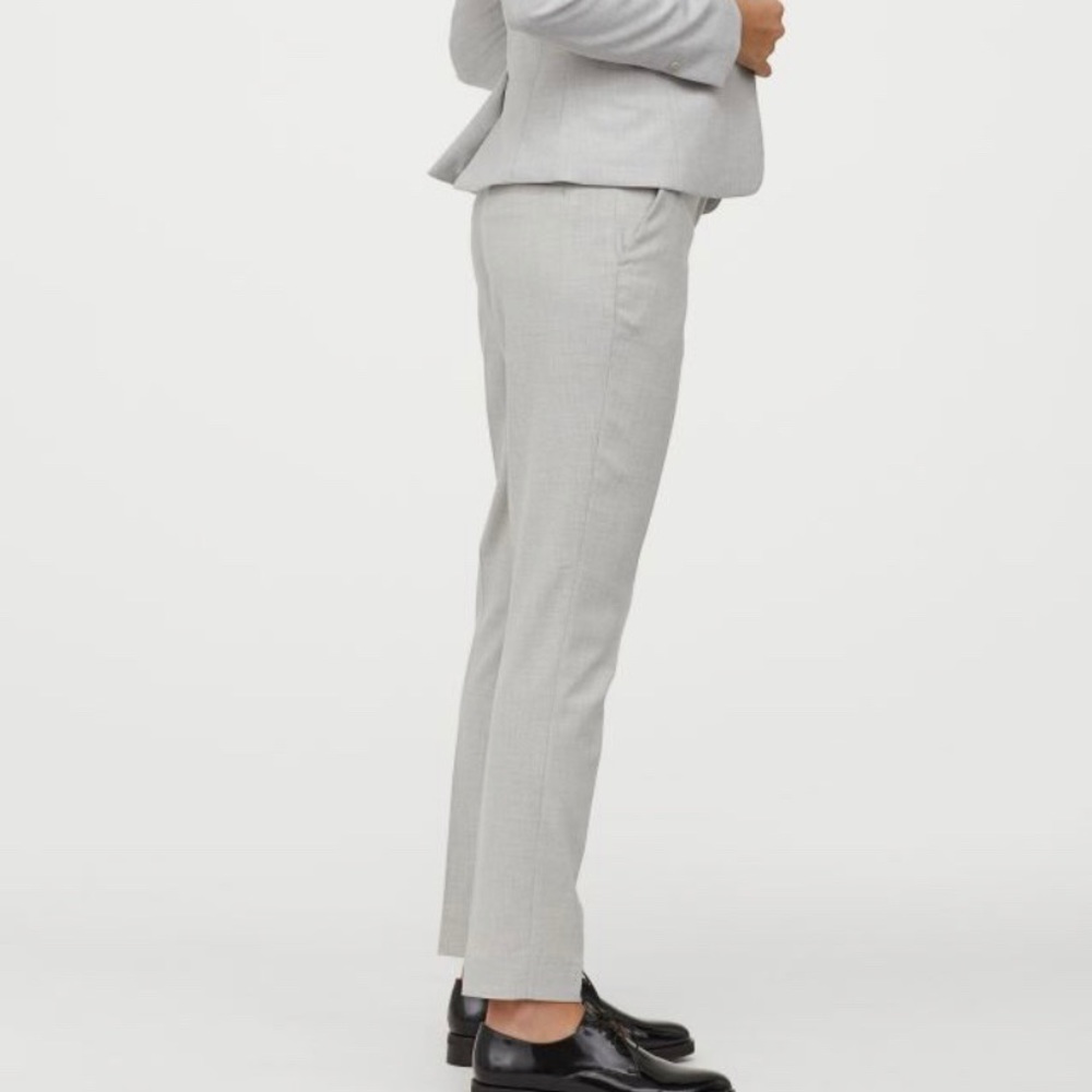 h&m grey dress pants Ladies - Gray/Striped Dress Pants - Size: 10